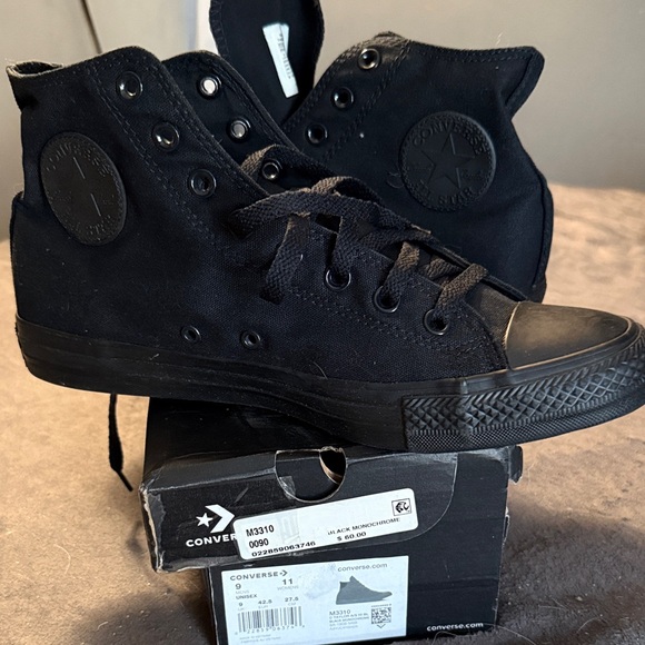 Converse Kids All-Black High-Top Sneakers - Picture 1 of 4